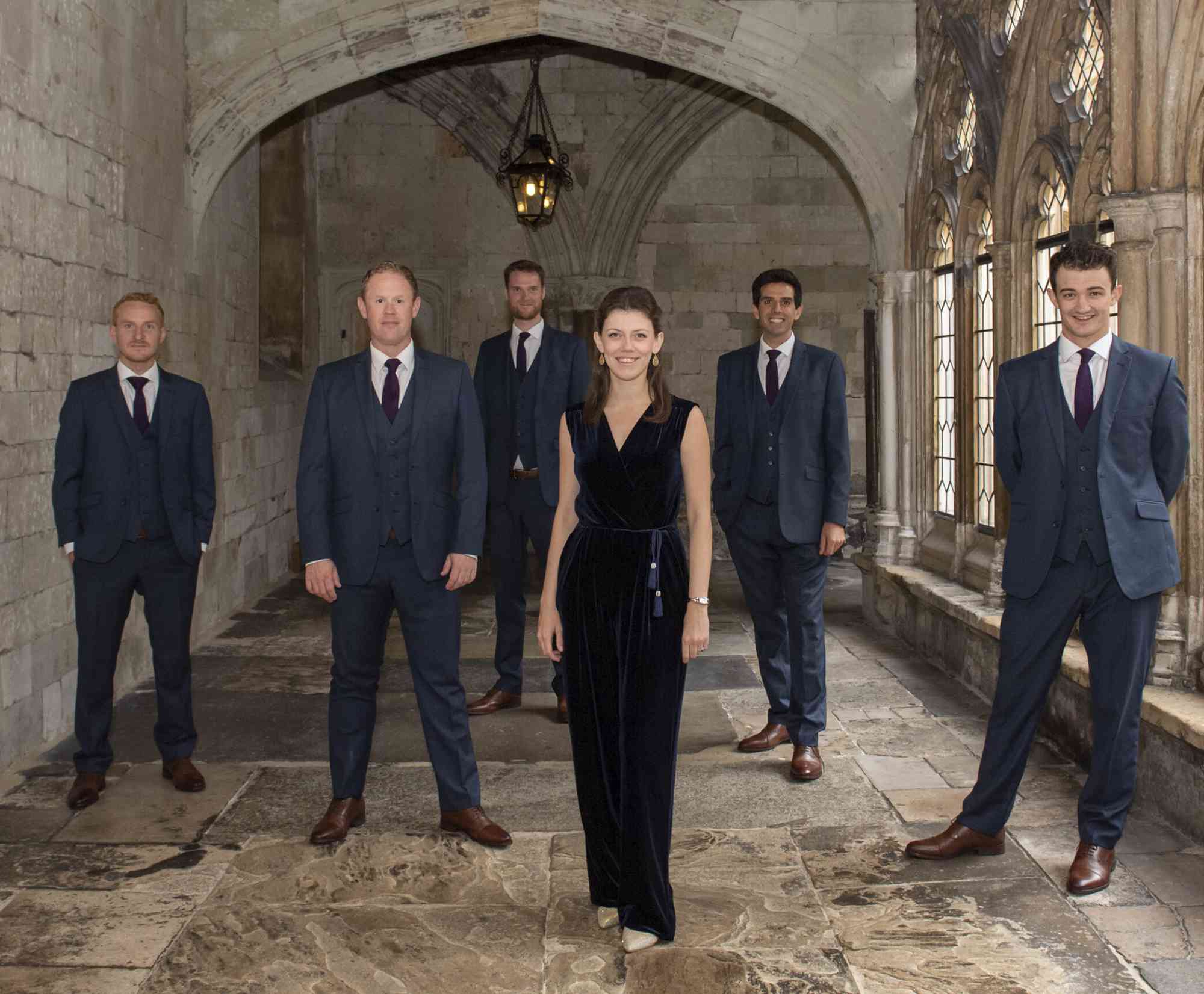 The Queen's Six vocal ensemble performing at Town Hall